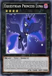 Size: 813x1185 | Tagged: alicorn, artist:lightningciel, card, derpibooru import, female, mare, princess luna, safe, yu-gi-oh!, yugioh card