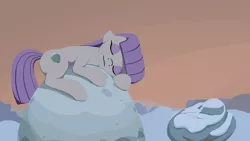 Size: 1920x1080 | Tagged: safe, alternate version, artist:foal, derpibooru import, maud pie, earth pony, pony, holder's boulder, secret santa, sleeping, snow, winter