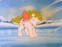 Size: 440x338 | Tagged: animated, baby it's cold outside, derpibooru import, g1, gif, ice, my little pony 'n friends, safe, screencap, solo, surprise, wind, wing warmers