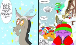 Size: 2538x1488 | Tagged: safe, artist:mattwilson83, derpibooru import, derpy hooves, discord, pegasus, pony, chaotic, christmas, comic, female, hearth's warming eve, holiday, mare, rush, shopping