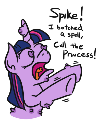 Size: 392x473 | Tagged: questionable, artist:jargon scott, derpibooru import, twilight sparkle, pony, unicorn, body horror, breasts, calm your tits, female, has science gone too far?, implied spike, mare, nipples, not salmon, nudity, solo, spell gone wrong, wat, what has magic done