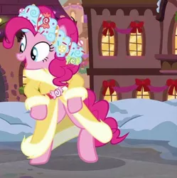 Size: 624x627 | Tagged: a hearth's warming tail, bipedal, cute, dancing, derpibooru import, pinkie pie, safe, screencap, spirit of hearth's warming presents, tap dancing