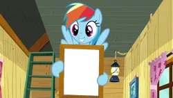 Size: 1280x720 | Tagged: derpibooru import, edit, edited screencap, exploitable meme, meme, rainbow dash, rainbow dash's poster, safe, screencap, template, the washouts (episode)