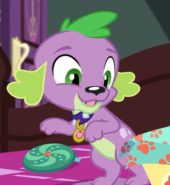 Size: 554x604 | Tagged: safe, derpibooru import, screencap, spike, spike the regular dog, dog, equestria girls, equestria girls series, reboxing with spike!, spoiler:eqg series (season 2), cropped, cute, fabulous fido's faberge flying disk, male, spikabetes, spike's dog collar, tail
