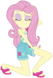 Size: 2960x4352 | Tagged: safe, artist:kuco, derpibooru import, fluttershy, equestria girls, equestria girls series, i'm on a yacht, spoiler:eqg series (season 2), absurd resolution, adorasexy, beautiful, cute, eyes closed, eyeshadow, feet, legs, makeup, pose, sandals, sexy, shyabetes, solo, toes, vector