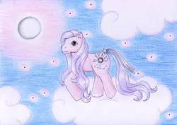 Size: 1280x906 | Tagged: safe, artist:normaleeinsane, derpibooru import, silver lining (g3), pony, g3, solo, traditional art