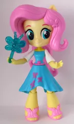 Size: 884x1488 | Tagged: safe, artist:whatthehell!?, derpibooru import, fluttershy, butterfly, equestria girls, equestria girls series, clothes, doll, dress, equestria girls minis, irl, magic wand, photo, toy