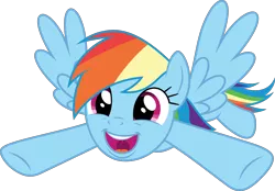 Size: 5000x3475 | Tagged: safe, artist:dashiesparkle, derpibooru import, rainbow dash, pegasus, pony, daring done?, .svg available, cute, dashabetes, female, mare, simple background, smiling, solo, transparent background, underhoof, vector