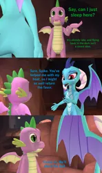 Size: 1920x3240 | Tagged: 3d, artist:papadragon69, cave, comic, comic:spike's cyosa, cyoa, derpibooru import, dragon, emberspike, female, male, older, older spike, princess ember, safe, shipping, source filmmaker, spike, straight, teenager, teenage spike, tired, winged spike