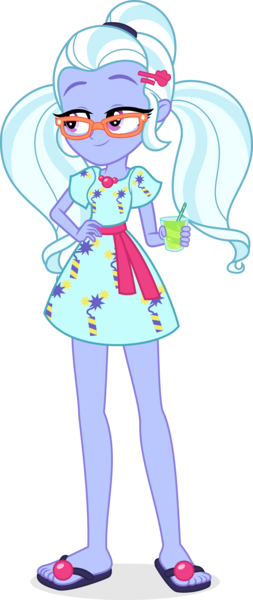 Size: 3128x7413 | Tagged: safe, artist:punzil504, derpibooru import, sugarcoat, equestria girls, equestria girls series, spring breakdown, spoiler:eqg series (season 2), absurd resolution, beverage, clothes, cute, dress, drink, feet, female, flip-flops, glass, glasses, legs, pigtails, sandals, simple background, smiling, solo, straw, sugarcute, transparent background, twintails, vector