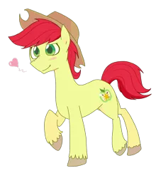 Size: 1280x1454 | Tagged: safe, artist:gintoki23, derpibooru import, bright mac, pony, the perfect pear, applejack's dad, blushing, brightabetes, colored pupils, cute, heart, male, simple background, solo, stallion, transparent background, unshorn fetlocks