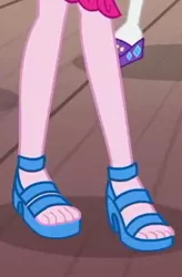 Size: 256x391 | Tagged: safe, derpibooru import, screencap, pinkie pie, rarity, equestria girls, equestria girls series, spoiler:eqg series (season 2), cropped, feet, legs, pictures of legs, sandals