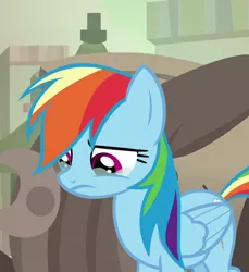 Size: 656x715 | Tagged: safe, derpibooru import, screencap, rainbow dash, pegasus, pony, daring done?, cropped, crying, female, folded wings, frown, looking down, mare, sad, sad eyes, solo, teary eyes, upset, wings