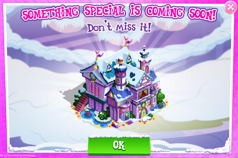 Size: 1032x685 | Tagged: safe, derpibooru import, official, pony, the hearth's warming club, advertisement, christmas, gameloft, holiday, limited-time story, school of friendship, snow