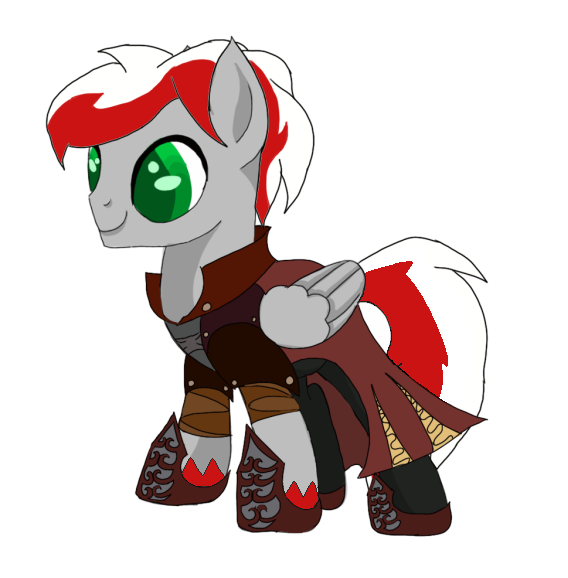 Size: 568x578 | Tagged: safe, artist:jinx-the-changling, derpibooru import, oc, oc:knight fire, pony, dante (devil may cry), devil may cry, devil may cry 4, outfit