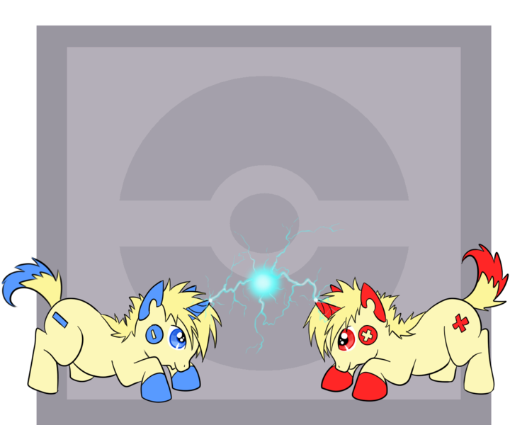 Size: 1200x1000 | Tagged: safe, artist:savannaeve, derpibooru import, ponified, minun, plusle, pony, pokémon