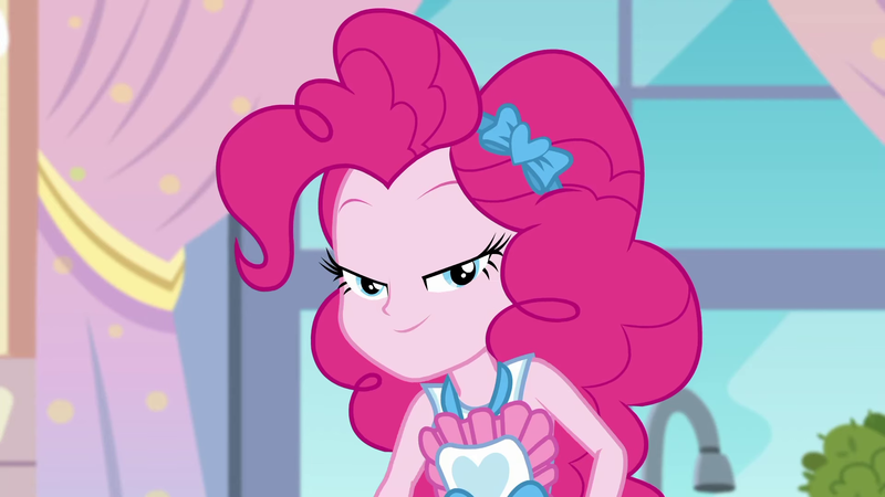 Size: 1920x1080 | Tagged: safe, derpibooru import, screencap, pinkie pie, equestria girls, equestria girls series, the craft of cookies, spoiler:eqg series (season 2), apron, bedroom eyes, clothes, looking at you, smiling