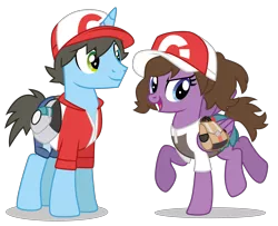 Size: 5381x4367 | Tagged: absurd resolution, artist:dragonchaser123, crossover, derpibooru import, duo, female, male, mare, pokémon, ponymon, safe, simple background, stallion, transparent background