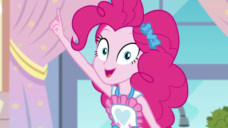 Size: 1280x720 | Tagged: safe, derpibooru import, screencap, pinkie pie, equestria girls, equestria girls series, the craft of cookies, spoiler:eqg series (season 2), apron, clothes, cute, diapinkes, female, solo