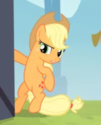 Size: 565x698 | Tagged: safe, derpibooru import, screencap, applejack, earth pony, pony, leap of faith, applejack's hat, bipedal, cowboy hat, cropped, female, hat, mare, solo