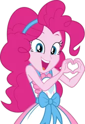 Size: 3787x5511 | Tagged: safe, artist:digimonlover101, derpibooru import, pinkie pie, equestria girls, equestria girls series, the craft of cookies, spoiler:eqg series (season 2), absurd resolution, apron, clothes, cute, diapinkes, female, heart hands, open mouth, simple background, solo, transparent background, vector