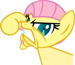 Size: 5000x4352 | Tagged: safe, artist:khel-thuzad, artist:misterdavey, derpibooru import, fluttershy, pony, smile hd, :c, >:c, absurd resolution, angry, deviantart, frown, green eyes, gritted teeth, imminent pain, long mane, long tail, looking at camera, out of character, pink mane, pink tail, render, simple background, solo, transparent background, wide eyes, wings