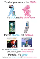 Size: 1059x1547 | Tagged: 2000s, barely pony related, derpibooru import, donald trump, g3, iphone, meme, mobile, obligatory pony, phone, pinkie pie (g3), rainbow dash, safe, success kid