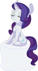 Size: 4615x8610 | Tagged: safe, artist:aureai-sketches, artist:cyanlightning, derpibooru import, rarity, pony, unicorn, .svg available, :<, absurd resolution, chest fluff, cute, ear fluff, eyes closed, female, food, frown, mare, marshmallow, micro, ponies in food, pose, raribetes, rarity is a marshmallow, simple background, sitting, sketch, solo, tiny, tiny ponies, transparent background, vector