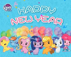 Size: 500x402 | Tagged: safe, derpibooru import, official, applejack, fluttershy, lily, lily valley, pinkie pie, rainbow dash, rarity, twilight sparkle, seapony (g4), equestria girls, applejack's hat, cowboy hat, cutie mark crew, hat, new year, official art, seaponified, seapony fluttershy, species swap, stock image, toy