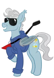Size: 1280x1841 | Tagged: safe, artist:sixes&sevens, derpibooru import, ponified, bat pony, pony, clothes, doctor who, guitar, hoodie, musical instrument, simple background, sunglasses, transparent background, twelfth doctor