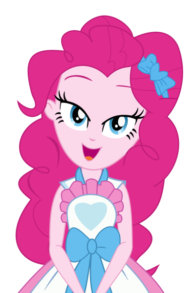 Size: 1392x2106 | Tagged: safe, artist:rarespirit611, derpibooru import, pinkie pie, equestria girls, equestria girls series, the craft of cookies, spoiler:eqg series (season 2), apron, clothes, cute, diapinkes, female, looking at you, open mouth, simple background, solo, transparent background, vector