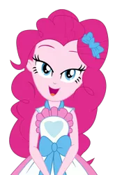 Size: 1392x2106 | Tagged: safe, artist:rarespirit611, derpibooru import, pinkie pie, equestria girls, equestria girls series, the craft of cookies, spoiler:eqg series (season 2), apron, clothes, cute, diapinkes, female, looking at you, open mouth, simple background, solo, transparent background, vector