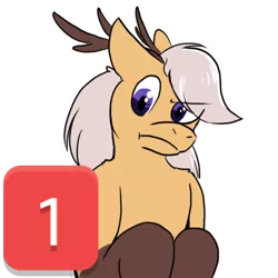 Size: 512x512 | Tagged: source needed, safe, artist:wishwasher, derpibooru import, oc, oc:antler pone, unofficial characters only, original species, pony, @everyone, angry, antlers, clothes, cute, discord (program), female, simple background, socks, solo, transparent background