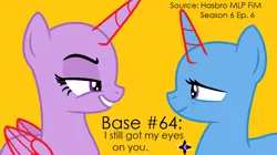 Size: 1024x575 | Tagged: safe, artist:yaycelestia0331, derpibooru import, trixie, twilight sparkle, twilight sparkle (alicorn), alicorn, pony, unicorn, no second prances, base, female, mare