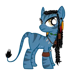 Size: 787x762 | Tagged: safe, artist:ii-art, derpibooru import, ponified, na'vi, pony, james cameron's avatar, neightiri, neytiri, solo