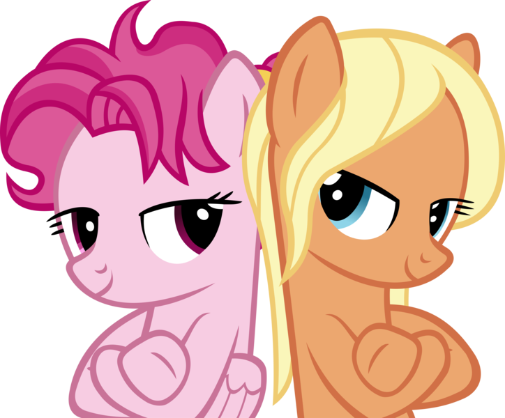 Size: 5592x4634 | Tagged: safe, artist:ironm17, derpibooru import, amber grain, bifröst, pony, absurd resolution, base used, bedroom eyes, crossed arms, duo, fresh princess of friendship, friendship student, looking at you, simple background, smiling, transparent background, vector