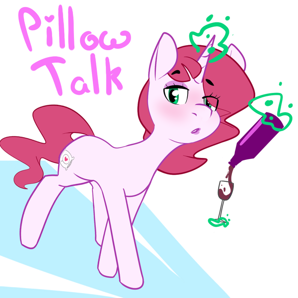 Size: 1100x1100 | Tagged: safe, artist:kryptchild, derpibooru import, oc, oc:pillow talk (ask glitter shell), pony, unicorn, ask glitter shell, alcohol, glass, wine, wine glass