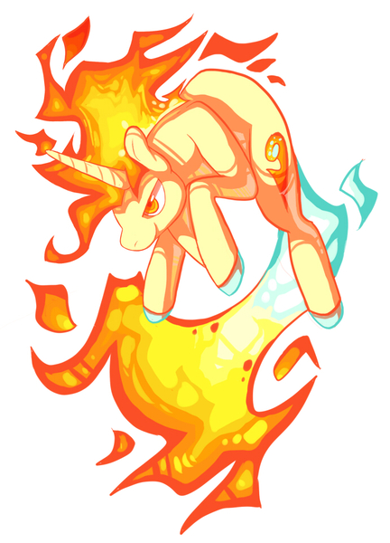 Size: 689x957 | Tagged: safe, artist:caramelbrulee, derpibooru import, oc, pony, rapidash, pokémon, solo