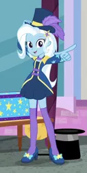 Size: 509x1002 | Tagged: safe, derpibooru import, screencap, trixie, equestria girls, equestria girls series, street magic with trixie, spoiler:eqg series (season 2), cropped, cute, diatrixes, hat, looking at you, top hat