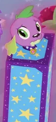 Size: 251x545 | Tagged: safe, derpibooru import, screencap, spike, spike the regular dog, dog, equestria girls, equestria girls series, street magic with trixie, spoiler:eqg series (season 2), box, collar, cropped, male, spike's dog collar