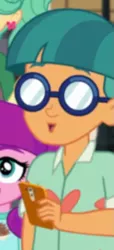 Size: 385x843 | Tagged: safe, derpibooru import, screencap, doodle bug, garden grove, equestria girls, equestria girls series, street magic with trixie, spoiler:eqg series (season 2), background human, cropped, female, male, mobile phone, offscreen character, phone, smartphone