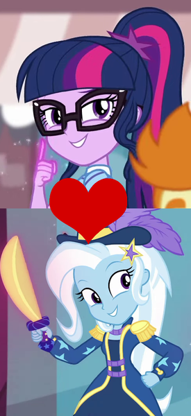 Size: 464x1014 | Tagged: safe, derpibooru import, edit, sci-twi, trixie, twilight sparkle, equestria girls, equestria girls series, street magic with trixie, spoiler:eqg series (season 2), female, lesbian, sci-twixie, shipping, shipping domino, twixie