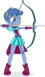 Size: 2042x3472 | Tagged: safe, artist:punzil504, derpibooru import, archer (character), scootablue, equestria girls, archer, archery, arrow, boots, bow (weapon), bow and arrow, cape, clothes, equestria girls-ified, female, miniskirt, shoes, simple background, skirt, solo, transparent background, weapon