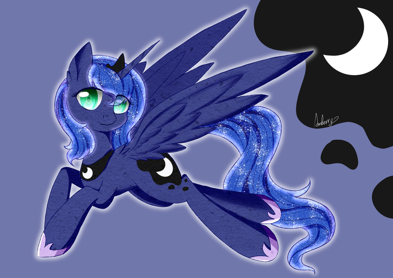 Size: 4093x2894 | Tagged: safe, artist:琥珀莓砸-amberry, derpibooru import, princess luna, alicorn, pony, crown, female, jewelry, mare, regalia, solo