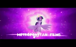 Size: 1440x900 | Tagged: alicorn, derpibooru import, french, logo parody, metropolitan films, my little pony: the movie, safe, solo, twilight sparkle, twilight sparkle (alicorn)