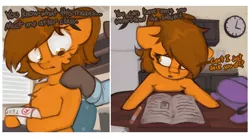 Size: 1582x876 | Tagged: suggestive, artist:marsminer, derpibooru import, oc, oc:venus spring, unofficial characters only, pony, semi-anthro, unicorn, bait and switch, comic, dialogue, f, female, filly, foal, i can't believe it's not rape