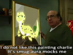 Size: 800x597 | Tagged: safe, artist:maorows, derpibooru import, ray, pony, danny devito, exploitable meme, frank reynolds, grammar error, it's always sunny in philadelphia, meme, painting