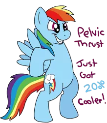 Size: 837x954 | Tagged: 20% cooler, artist:thedoggygal, dancing, derpibooru import, pelvic thrust, rainbow dash, safe, solo