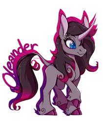 Size: 928x1102 | Tagged: safe, artist:esmeia, derpibooru import, oleander (tfh), classical unicorn, unicorn, them's fightin' herds, cloven hooves, community related, female, leonine tail, simple background, solo, transparent background, unshorn fetlocks