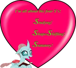 Size: 999x890 | Tagged: book, changedling, changeling, derpibooru import, heart, holiday, implied statutory, lasty's hearts, ocellus, reading, smiling, suggestive, valentine, valentine's day